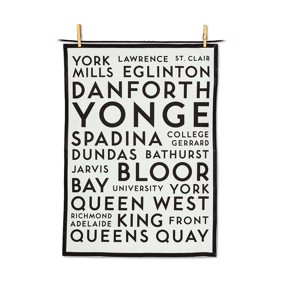 Toronto Street Names Dish Towel