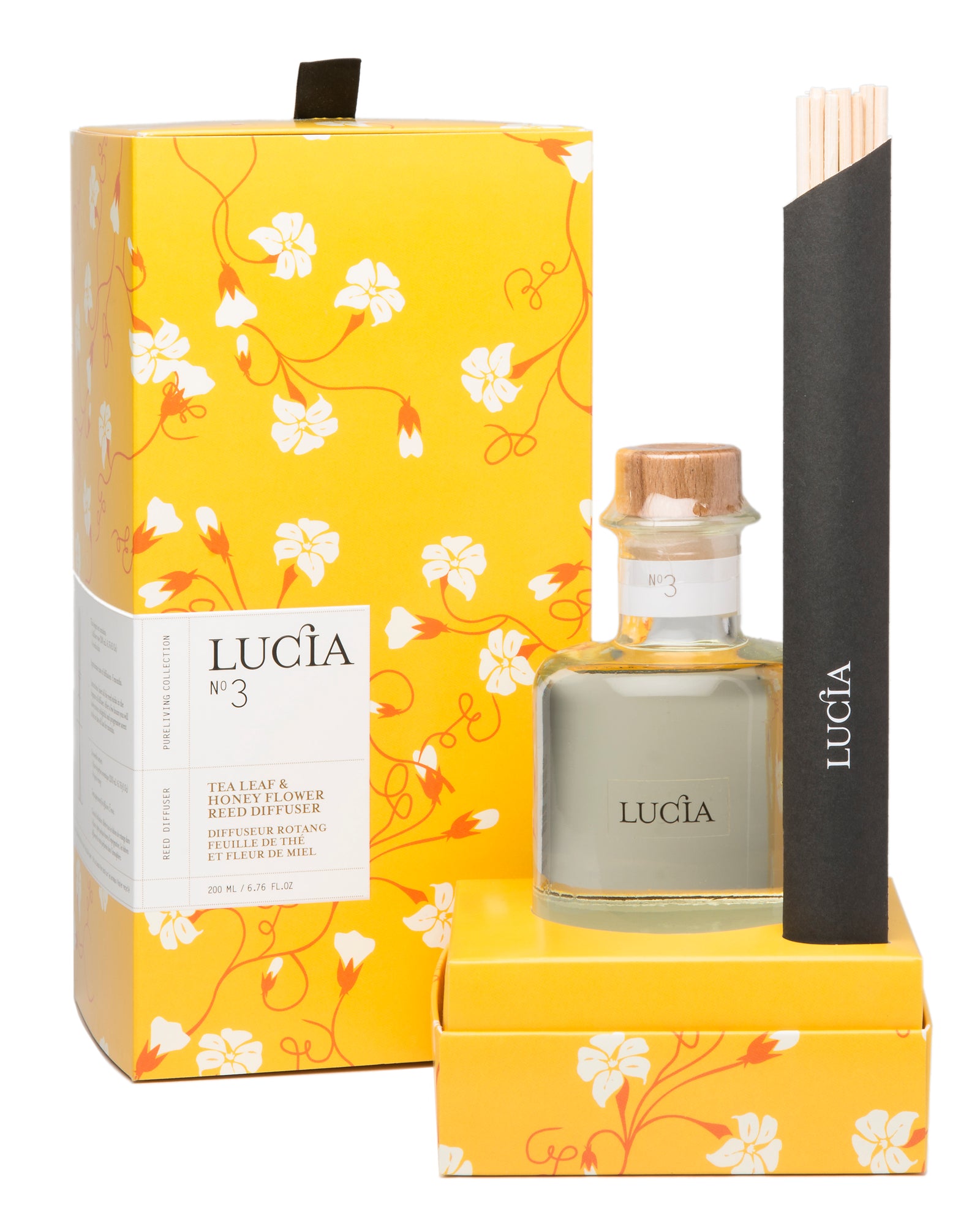 Lucia - No.3 Tea Leaf & Honey Flower Reed Diffuserr