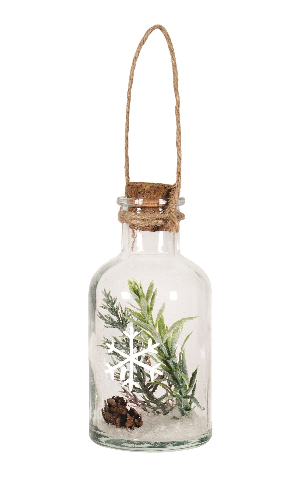Snow Glass Bottle Ornament