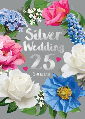 Silver Wedding Anniversary Greeting Card